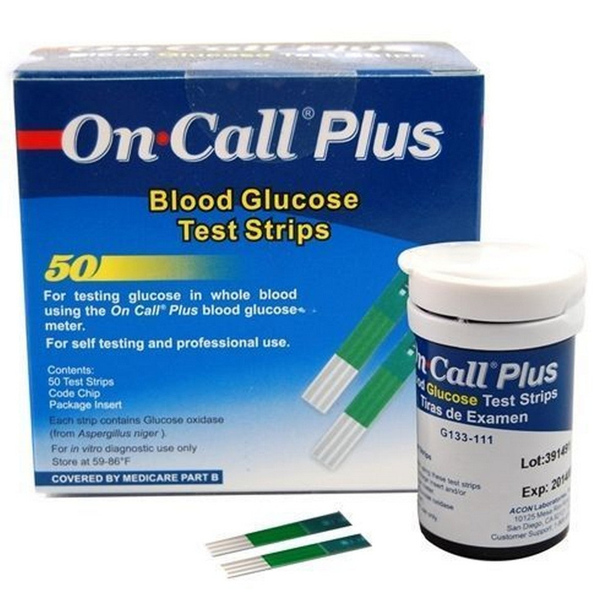 On call EZ II glucometer strips ( 50 pcs )