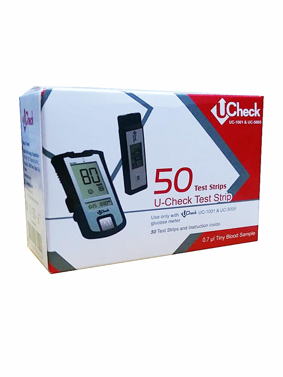 Ucheck glucometer strips (50 pcs)