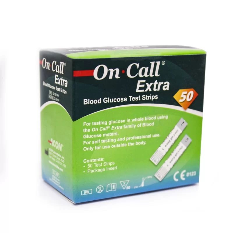 On call extra glucometer strips ( 50 pcs )