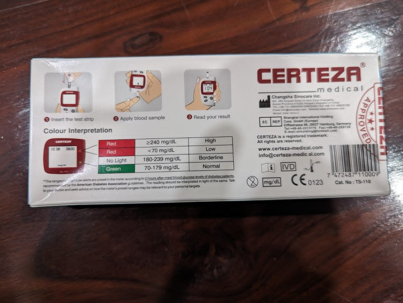 Certeza GL 110 glucometer strips (50 pcs)