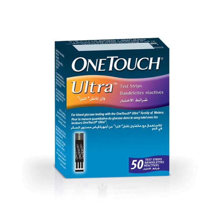 One Touch Ultra glucometer strips
