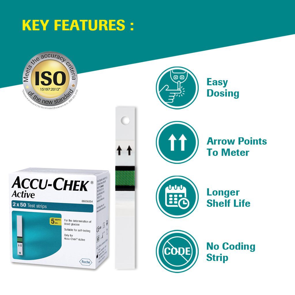 Accu-chek Active glucometer strips (100 pcs )